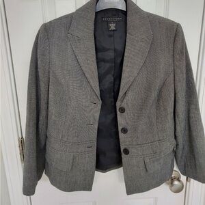 APOSTROPHE GRE STRETCH BLAZER SZ 14 POCKETS LINED LONG